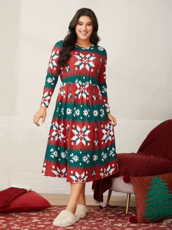Holiday Everything Printed Lounge Midi Dress sold by Bloomchic