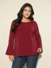 Beaded Embellished Bell Sleeves Blouse sold by Bloomchic