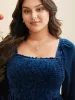 Velvet Smocked Bodice Jersey Top sold by Bloomchic