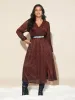 Stretchy Gold Foil Surplice Neckline Midi Dress sold by Bloomchic