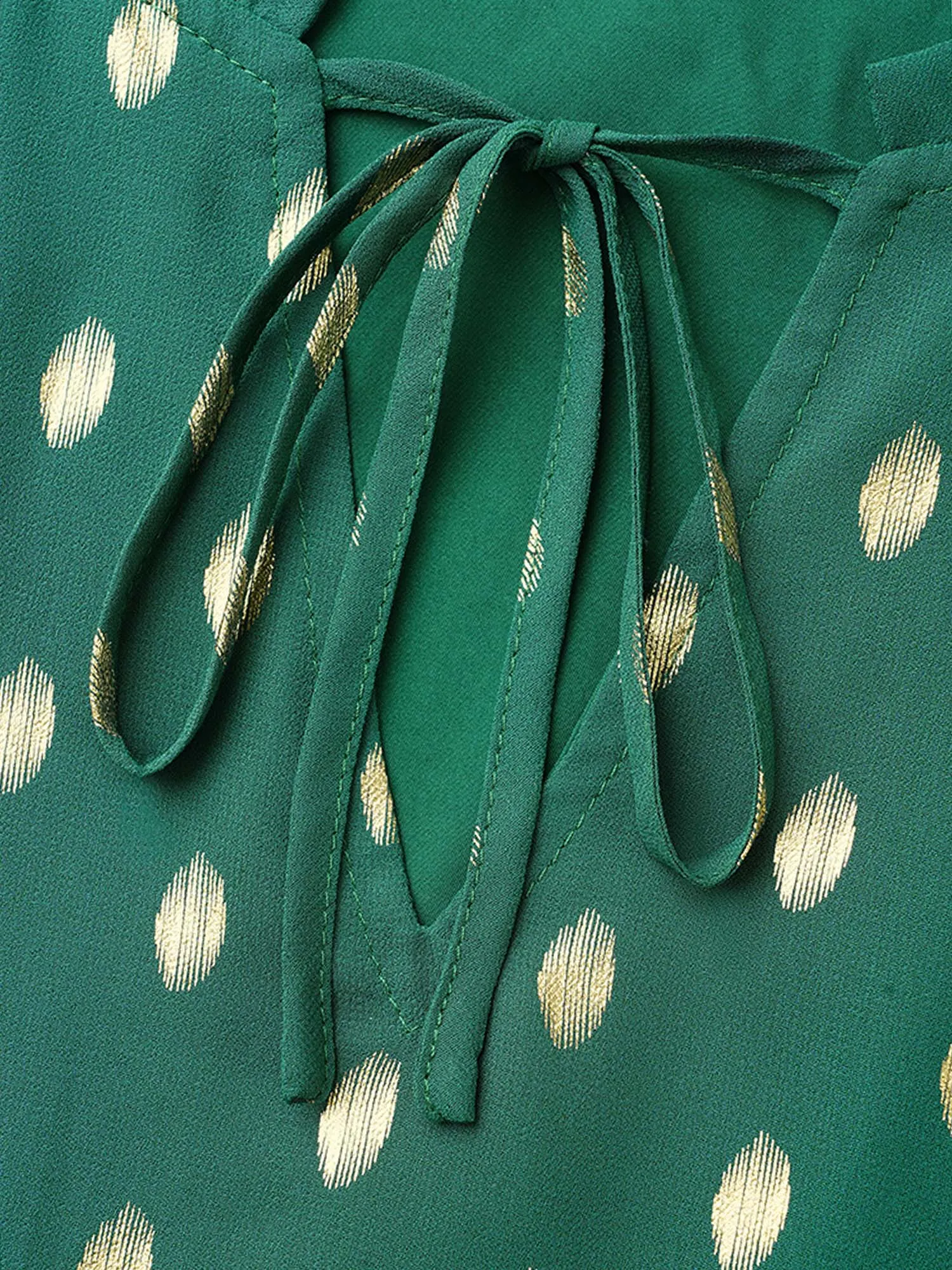 Glitter Notched Collar Tiered Hem Midi Dress sold by Bloomchic product image thumbnail 5