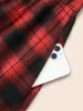 Plaid Notched Collar Elastic Waist Midi Dress sold by Bloomchic