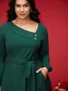 Asymmetrical Neckline Waist-Tie Midi Dress sold by Bloomchic