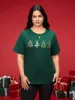 Shimmering Trees Half Sleeves Slim-Fit Tee sold by Bloomchic