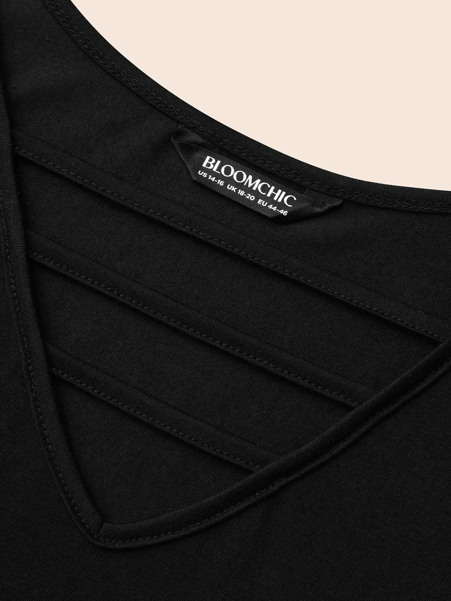 V-neck Cut Out Straight Fit Tee sold by Bloomchic product image thumbnail 5