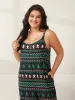 Cami Holiday Pattern Straight Leg Jumpsuit sold by Bloomchic