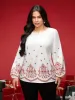 Floral Printed Back Pleated Straight Fit Blouse sold by Bloomchic