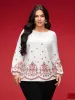 Floral Printed Back Pleated Straight Fit Blouse sold by Bloomchic