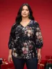 Half Zipper Front Floral Blouse sold by Bloomchic