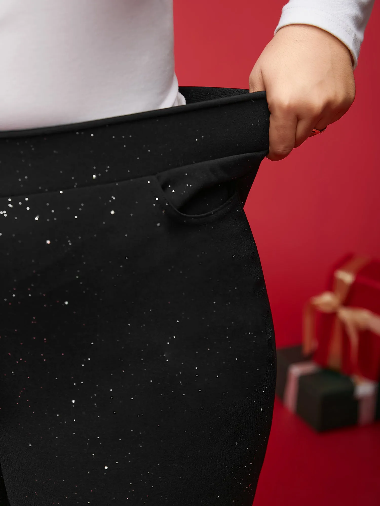 Sparkle Details Mid Rise Flared Pants sold by Bloomchic product image thumbnail 5