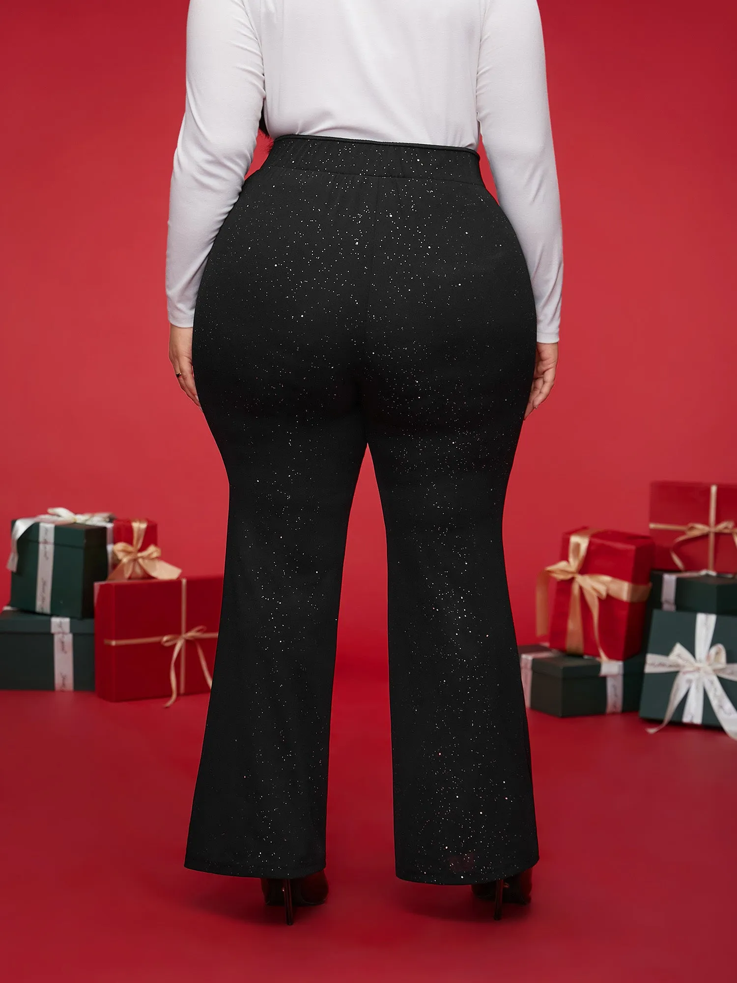 Sparkle Details Mid Rise Flared Pants sold by Bloomchic product image thumbnail 3