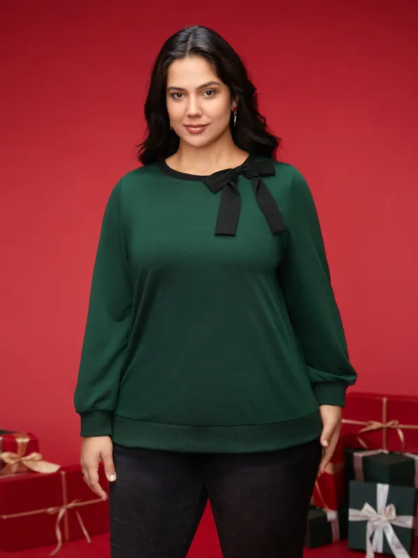 Bow-tie Detailing High Neck Sweatshirt sold by Bloomchic