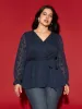 Burn-out Fabric Surplice Neckline Shirt sold by Bloomchic