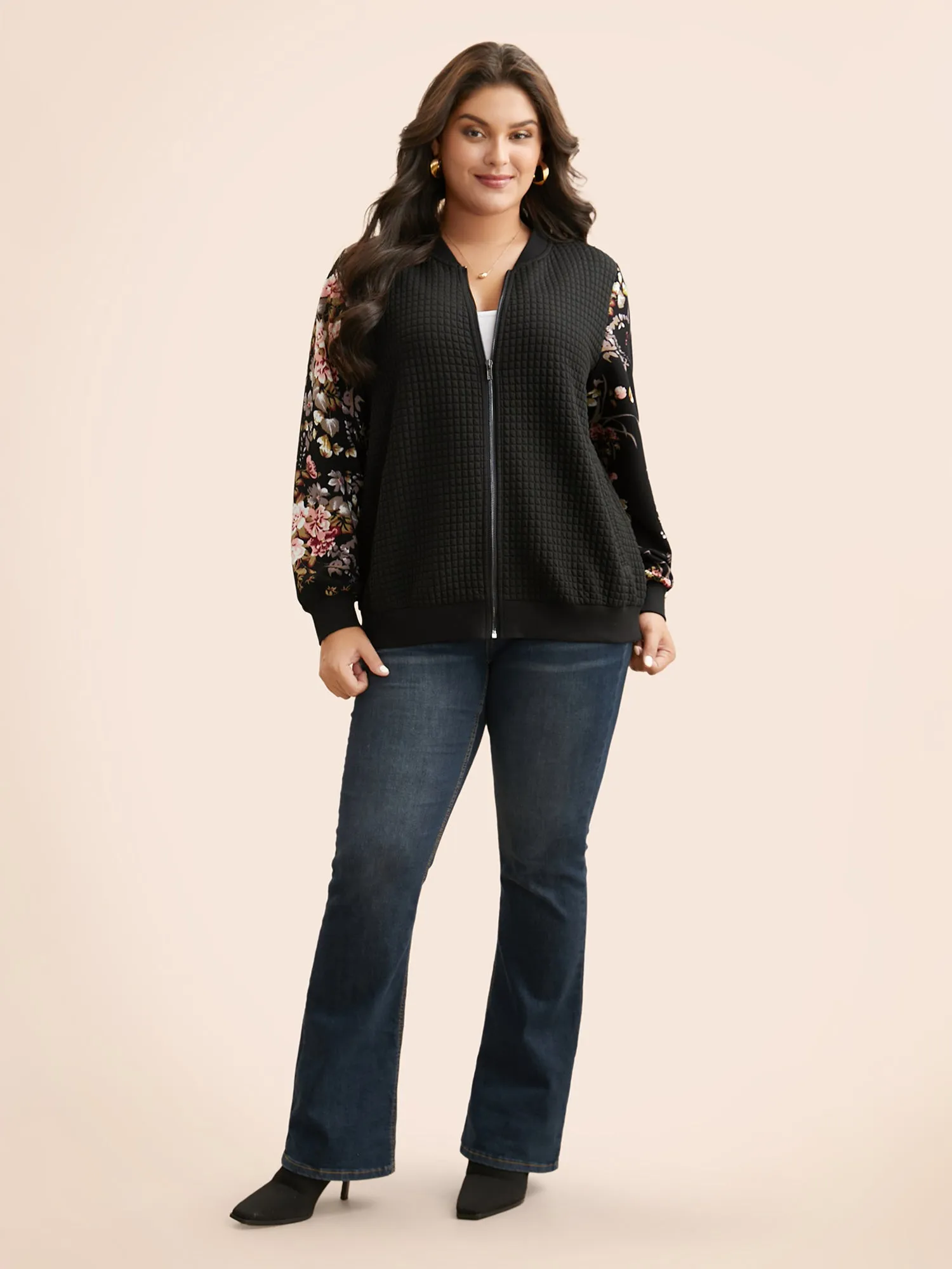 Natural Flowers Patchwork Texture Jacket sold by Bloomchic product image thumbnail 2