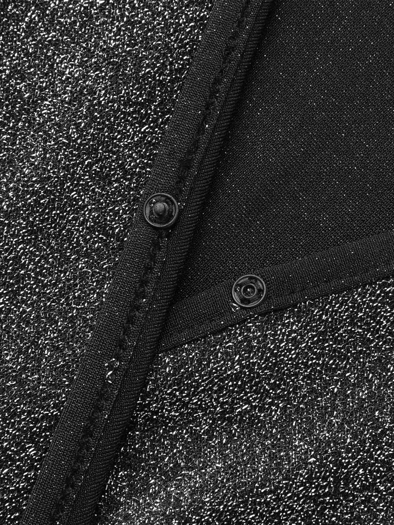 Overlap Collar Luxe Lantern Sleeve Dress sold by Bloomchic product image thumbnail 5