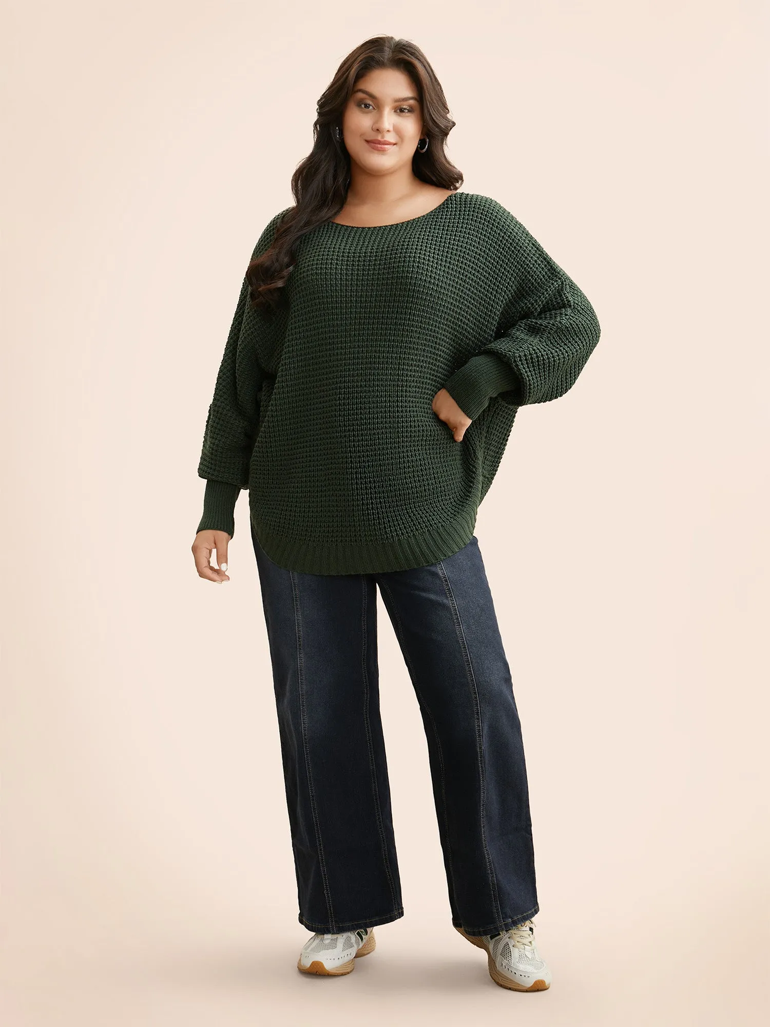 Texture Boat Neck Dolman Sleeve Pullover sold by Bloomchic product image thumbnail 3