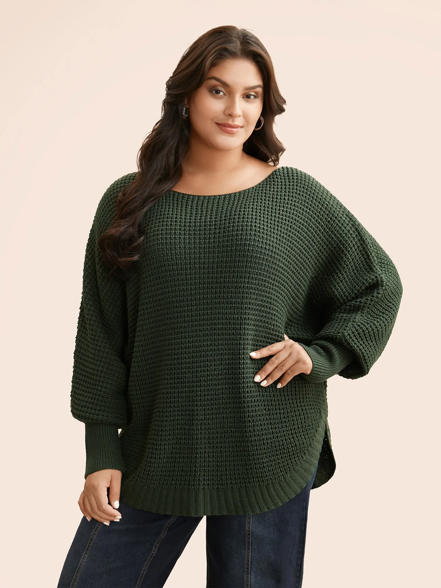 Texture Boat Neck Dolman Sleeve Pullover sold by Bloomchic product image thumbnail 4