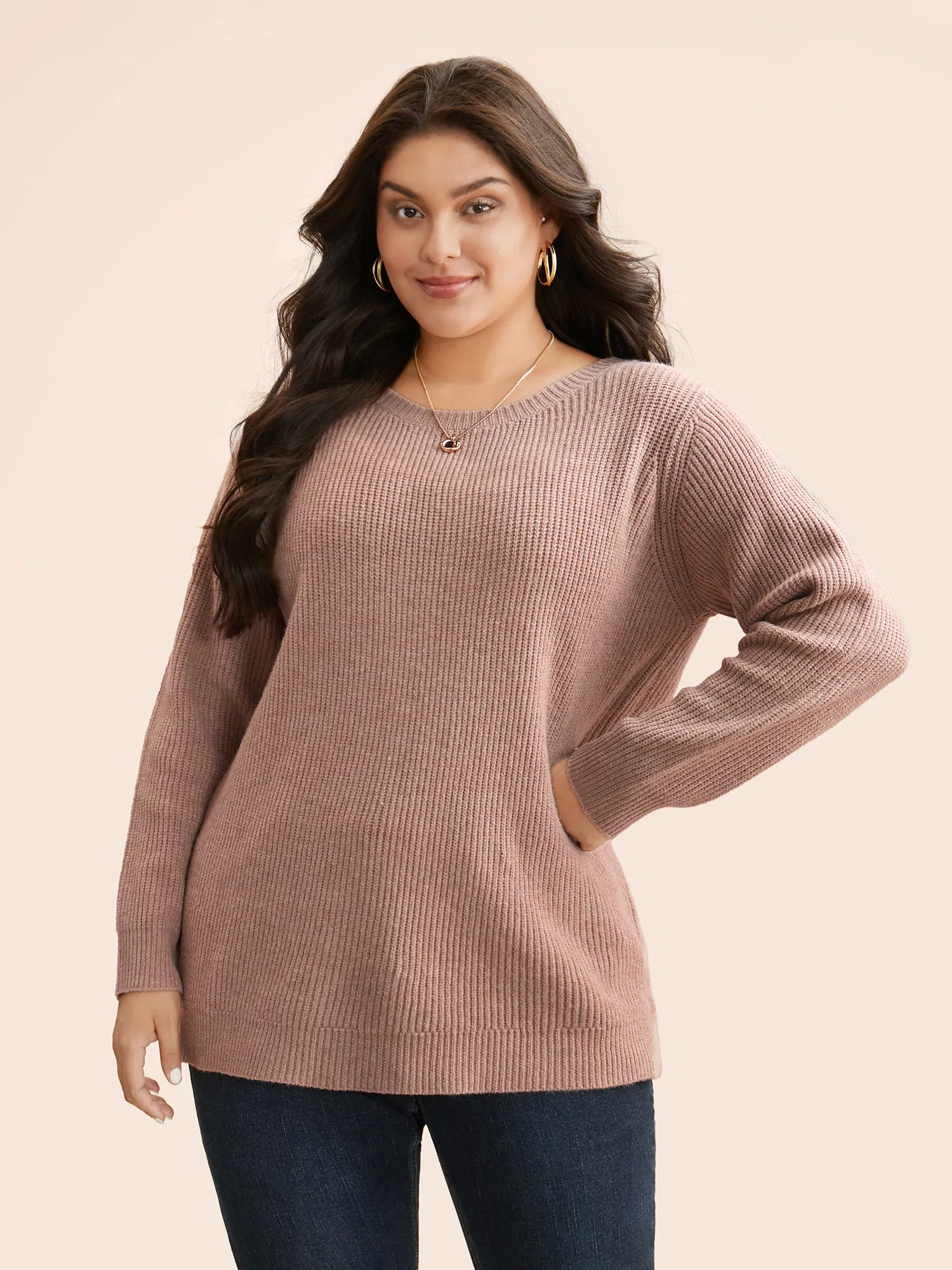 Round Neck Texture Back Bowknot Pullover sold by Bloomchic product image thumbnail 2