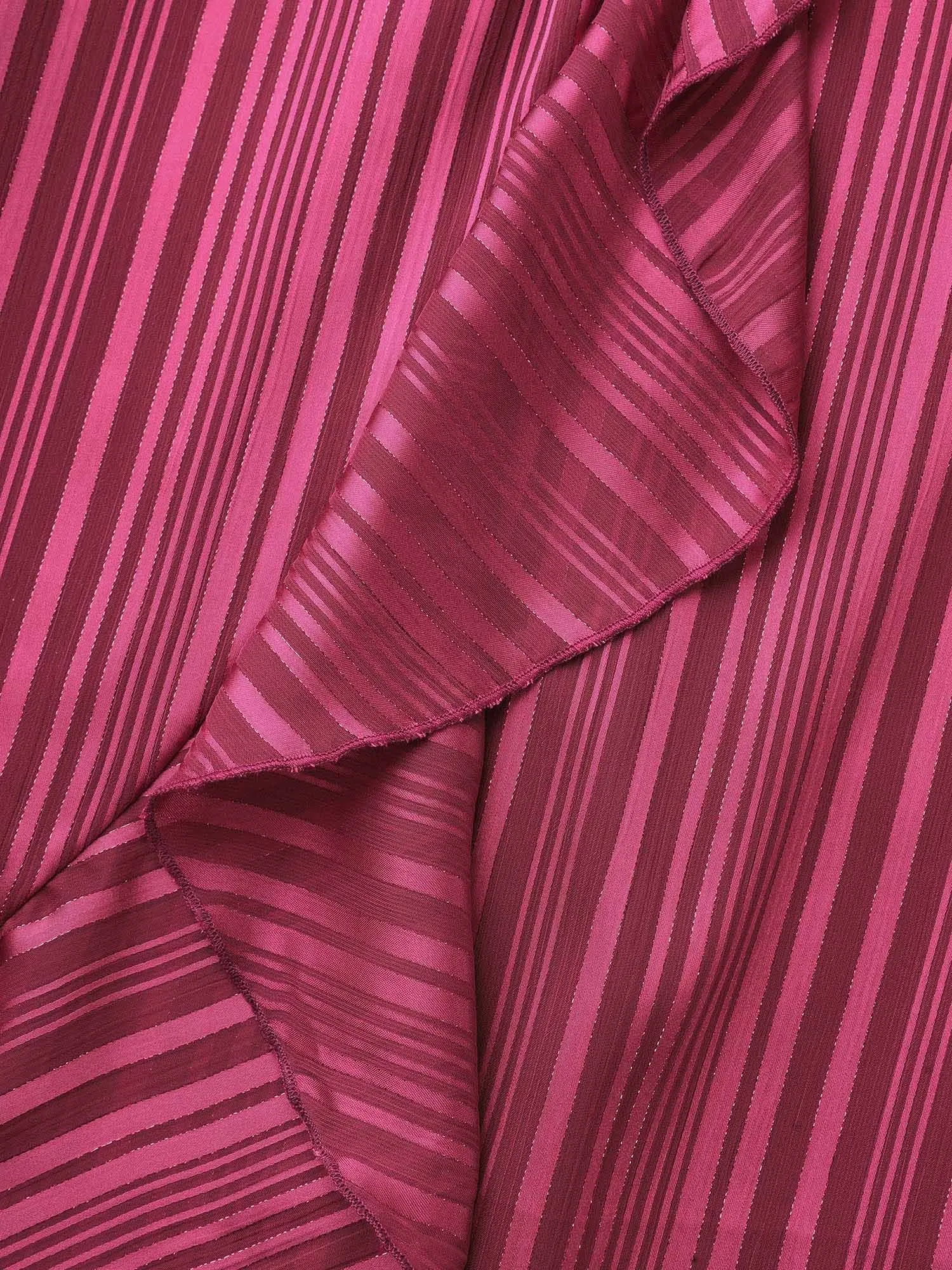 Chiffon Overlap Collar Ruffle Trim Dress sold by Bloomchic product image thumbnail 5