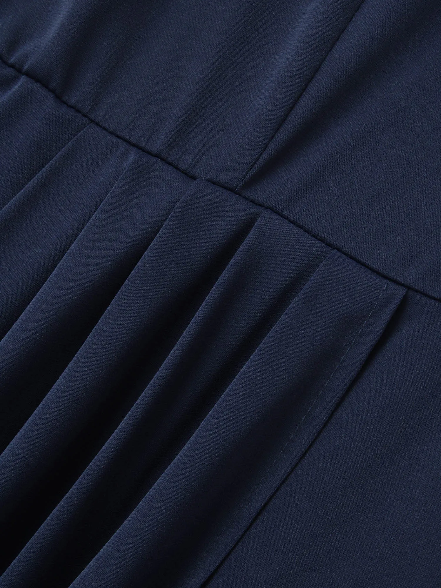 Notched Collar Pleated Ruffle Sleeve Dress sold by Bloomchic product image thumbnail 5