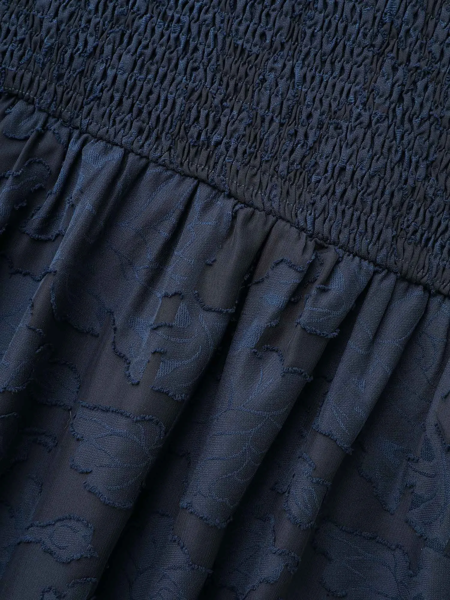 Solid Textured Shirred Elastic Waist Dress sold by Bloomchic product image thumbnail 5