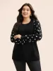 Polka Dot Crew Neck Raglan Sleeve Pullover sold by Bloomchic