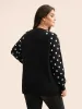 Polka Dot Crew Neck Raglan Sleeve Pullover sold by Bloomchic