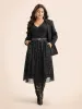 V Neck Glitter Patchwork Tank Dress sold by Bloomchic