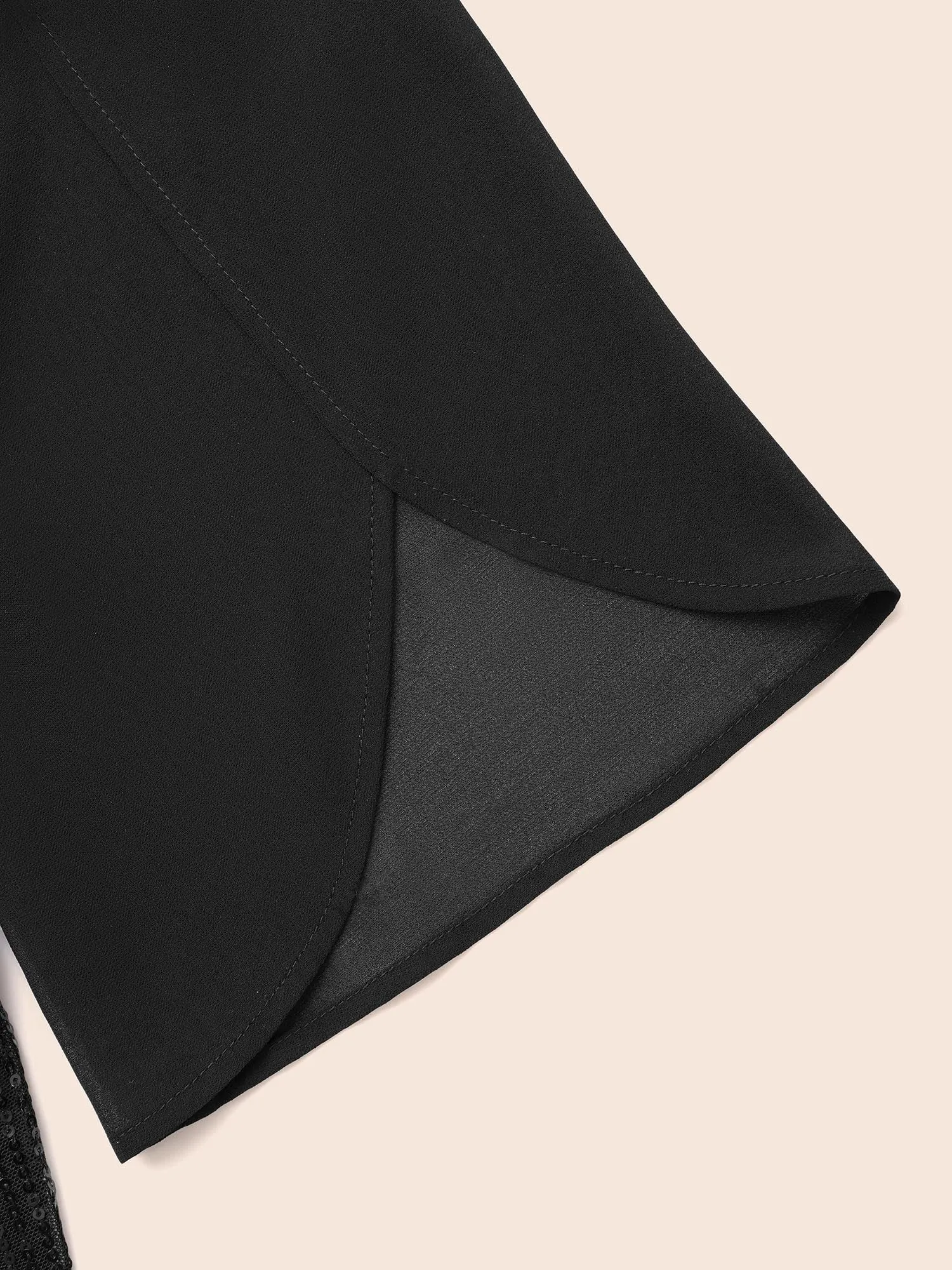 Sequin Mesh Patchwork Petal Sleeve Dress sold by Bloomchic product image thumbnail 5