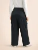 Mid Rise Patched Pocket Wide Leg Pants sold by Bloomchic