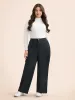 Mid Rise Patched Pocket Wide Leg Pants sold by Bloomchic