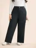 Mid Rise Patched Pocket Wide Leg Pants sold by Bloomchic