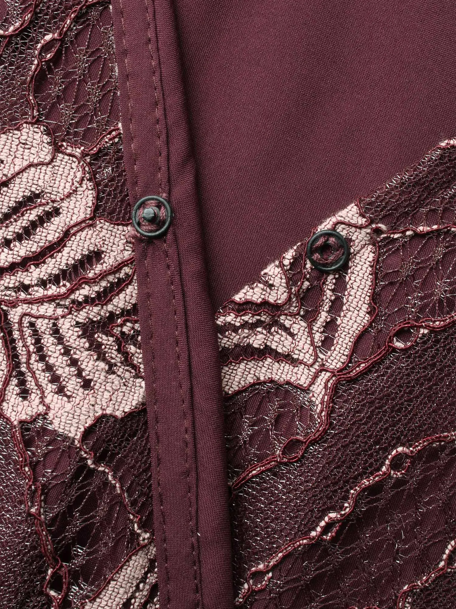 Leaf Print Mesh Tie Knot Blouse sold by Bloomchic product image thumbnail 5