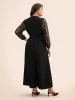 Crochet Lace Mesh Mock Neck Jumpsuit sold by Bloomchic