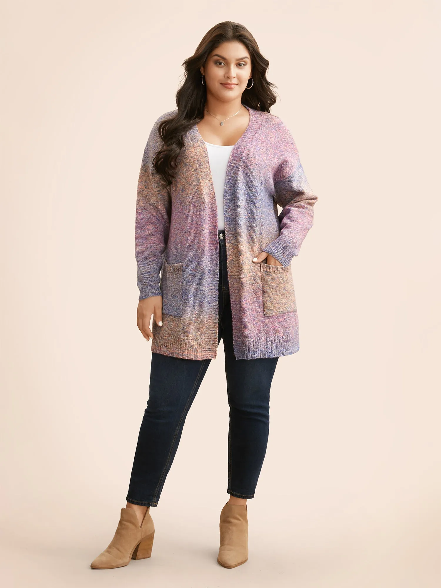Gradient Dyeing Patch Pocket Cardigan sold by Bloomchic product image thumbnail 4