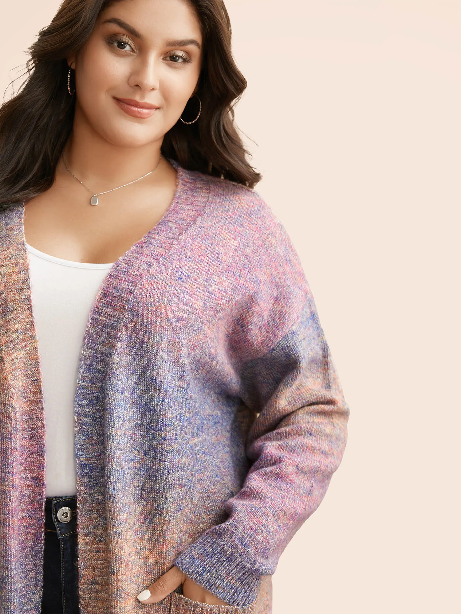 Gradient Dyeing Patch Pocket Cardigan sold by Bloomchic product image thumbnail 5