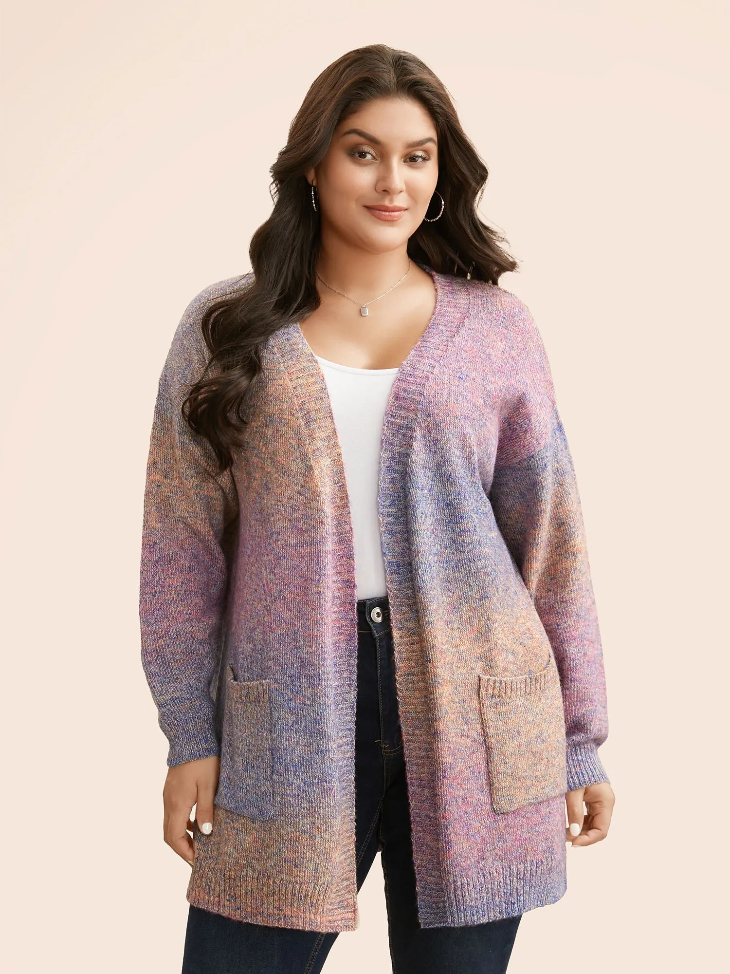 Gradient Dyeing Patch Pocket Cardigan sold by Bloomchic product image thumbnail 3