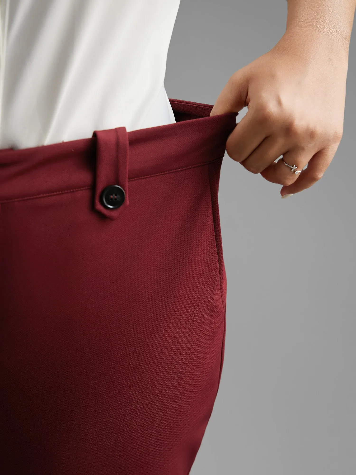 Mid Rise Buckle Detail Bootcut Pants sold by Bloomchic product image thumbnail 5