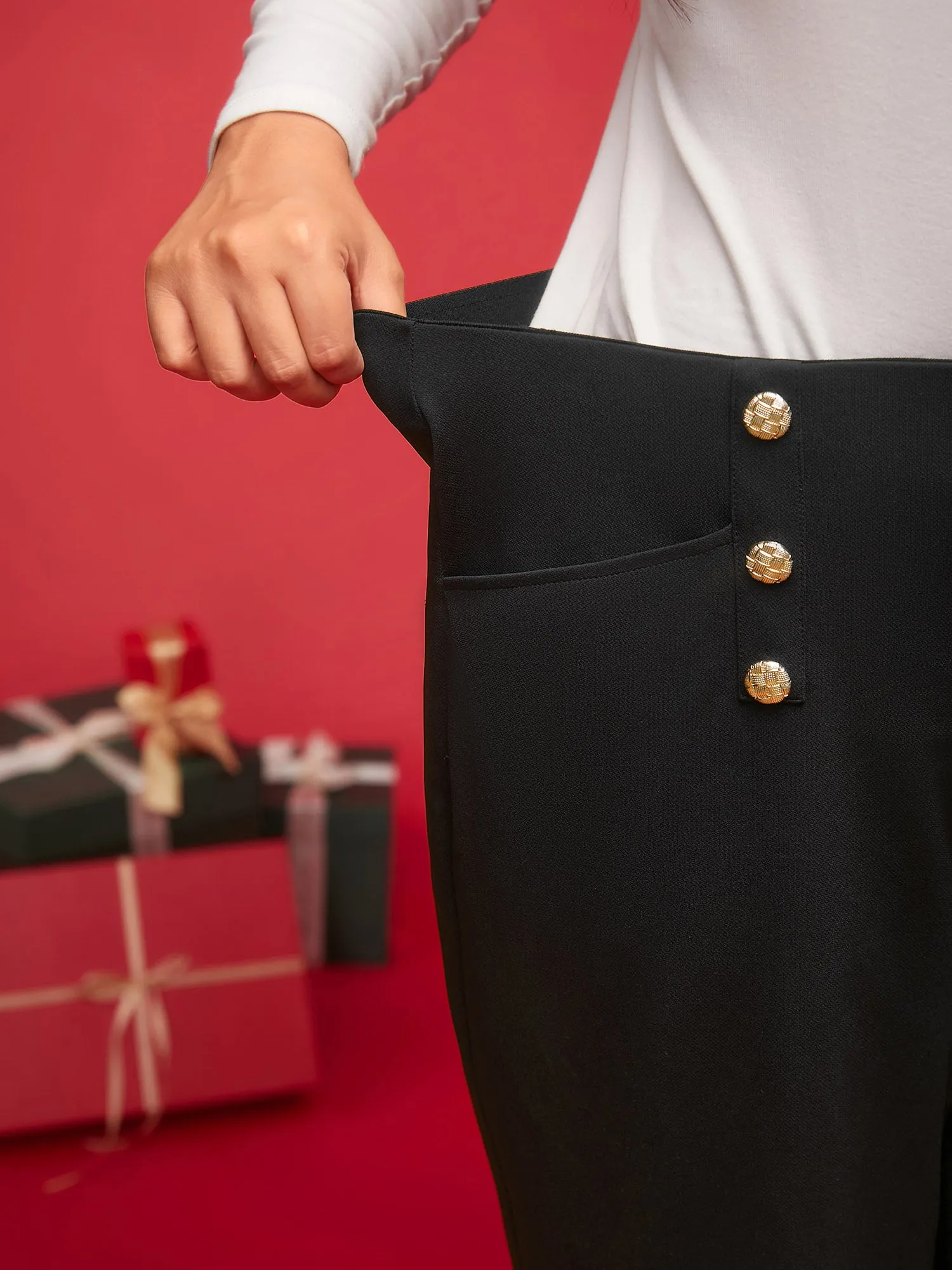 Buckle Detail Wide-Leg Pants sold by Bloomchic product image thumbnail 3