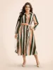 Contrast Striped Belted Midi Dress sold by Bloomchic