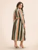 Contrast Striped Belted Midi Dress sold by Bloomchic