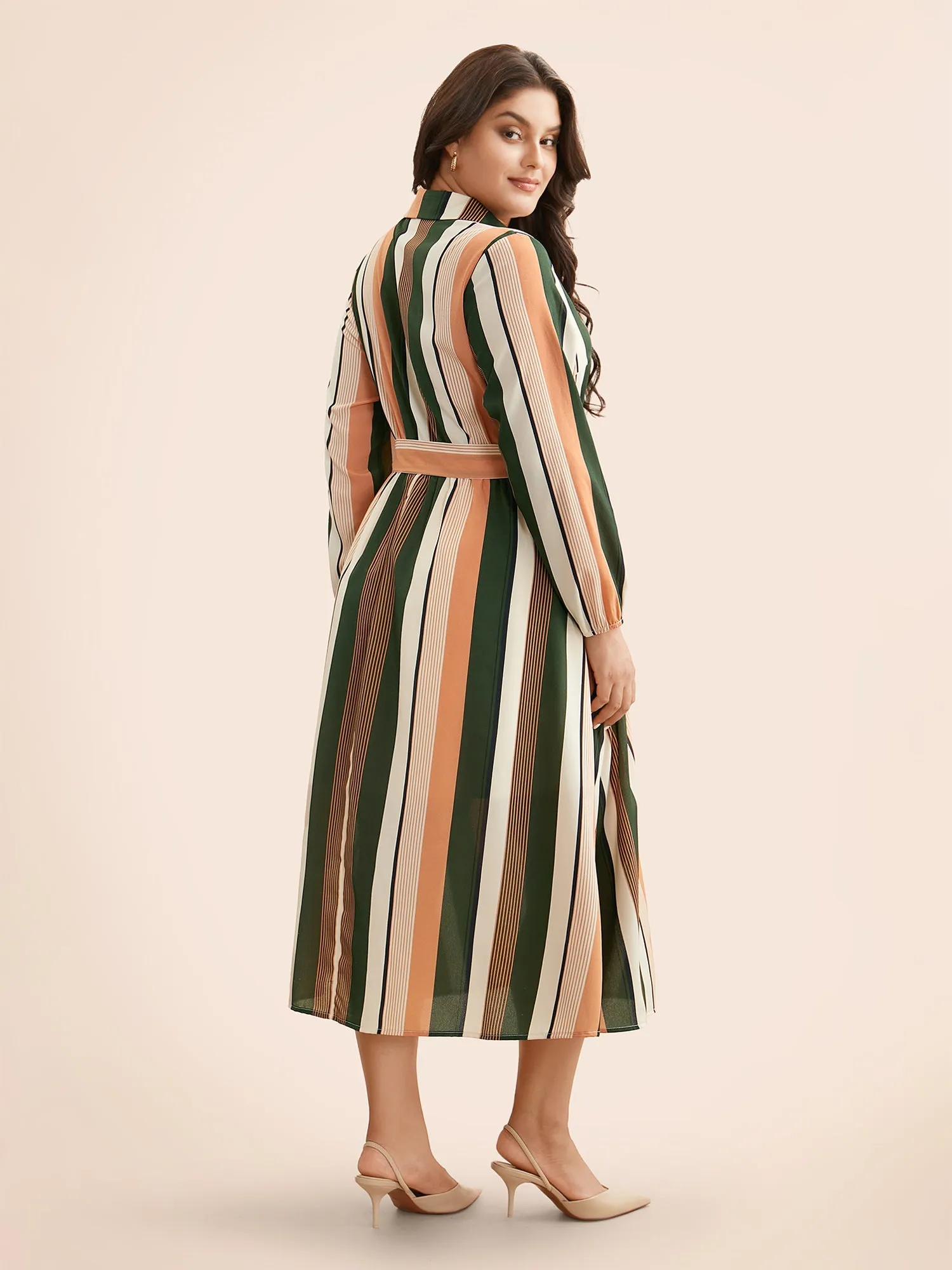 Contrast Striped Belted Midi Dress sold by Bloomchic product image thumbnail 4