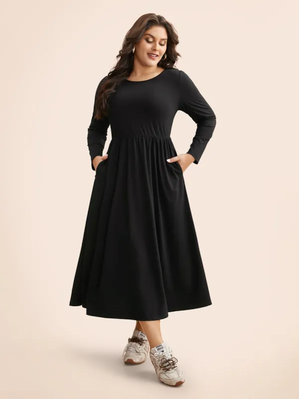 Supersoft Essentials Elastic Waist Midi Dress sold by Bloomchic