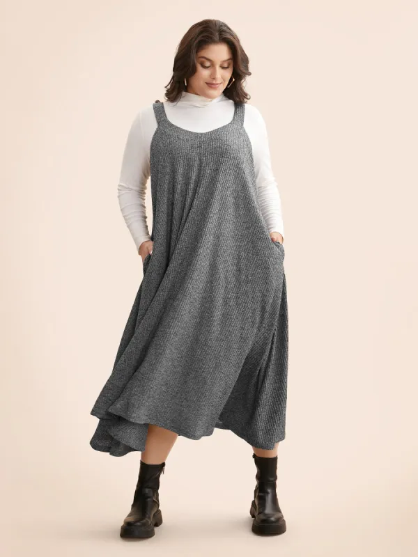 Solid Heather Textured Cami Dress sold by Bloomchic