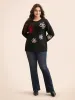 Crochet Floral Crew Neck Pullover sold by Bloomchic