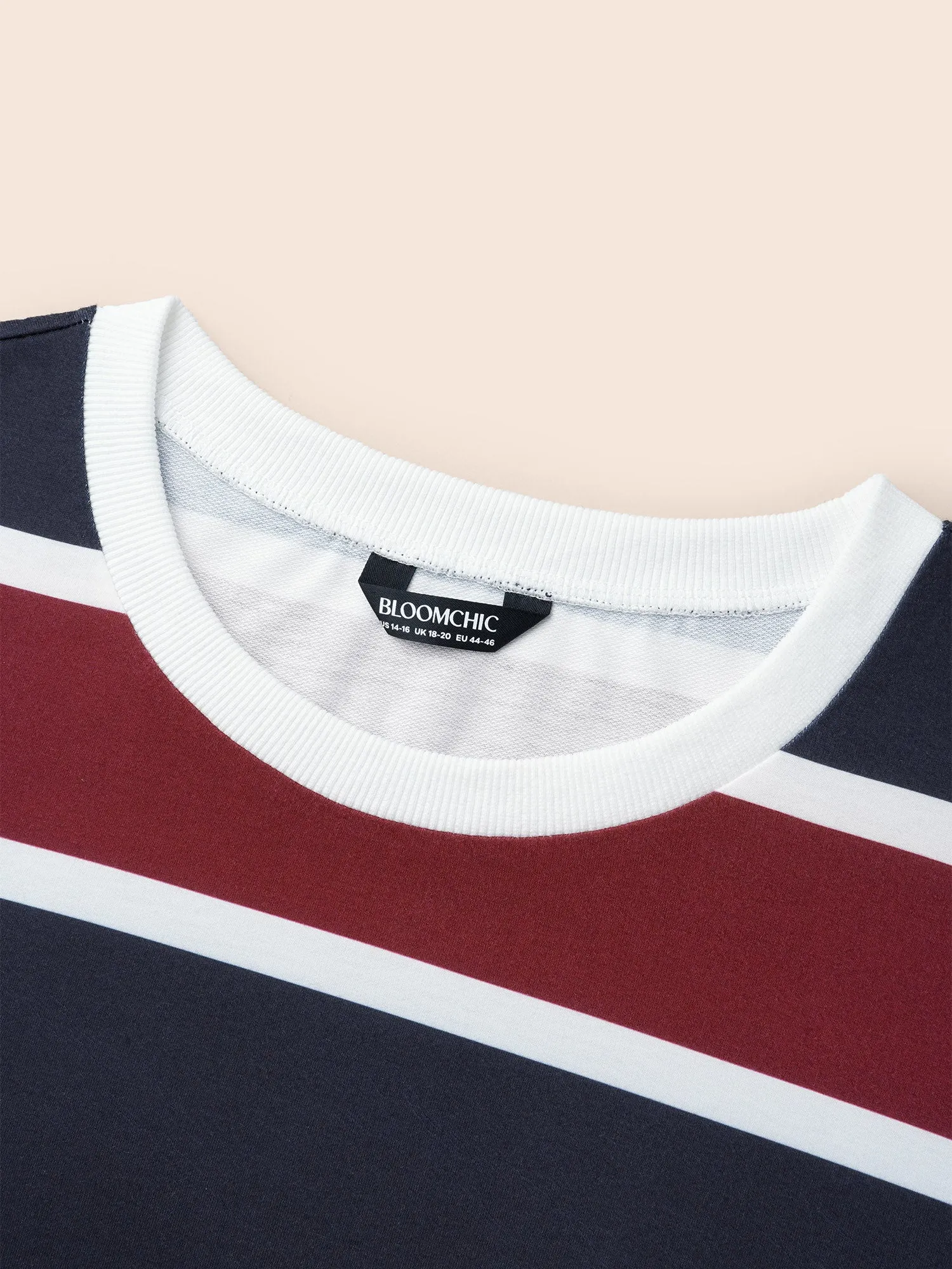 Contrast Striped Drop Shoulder Sweatshirt sold by Bloomchic product image thumbnail 5