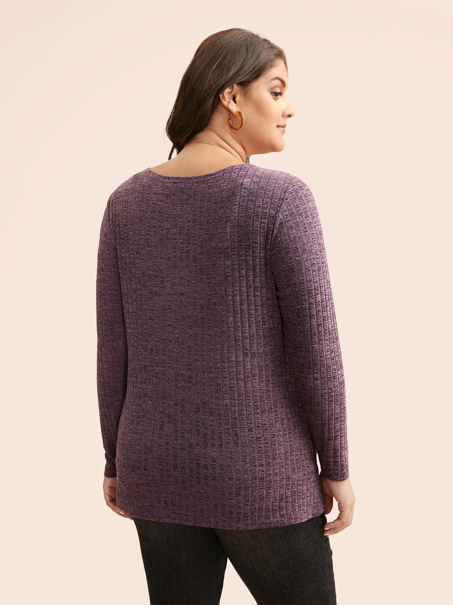 Solid Rib Knit Wrap Jersey Top sold by Bloomchic product image thumbnail 2