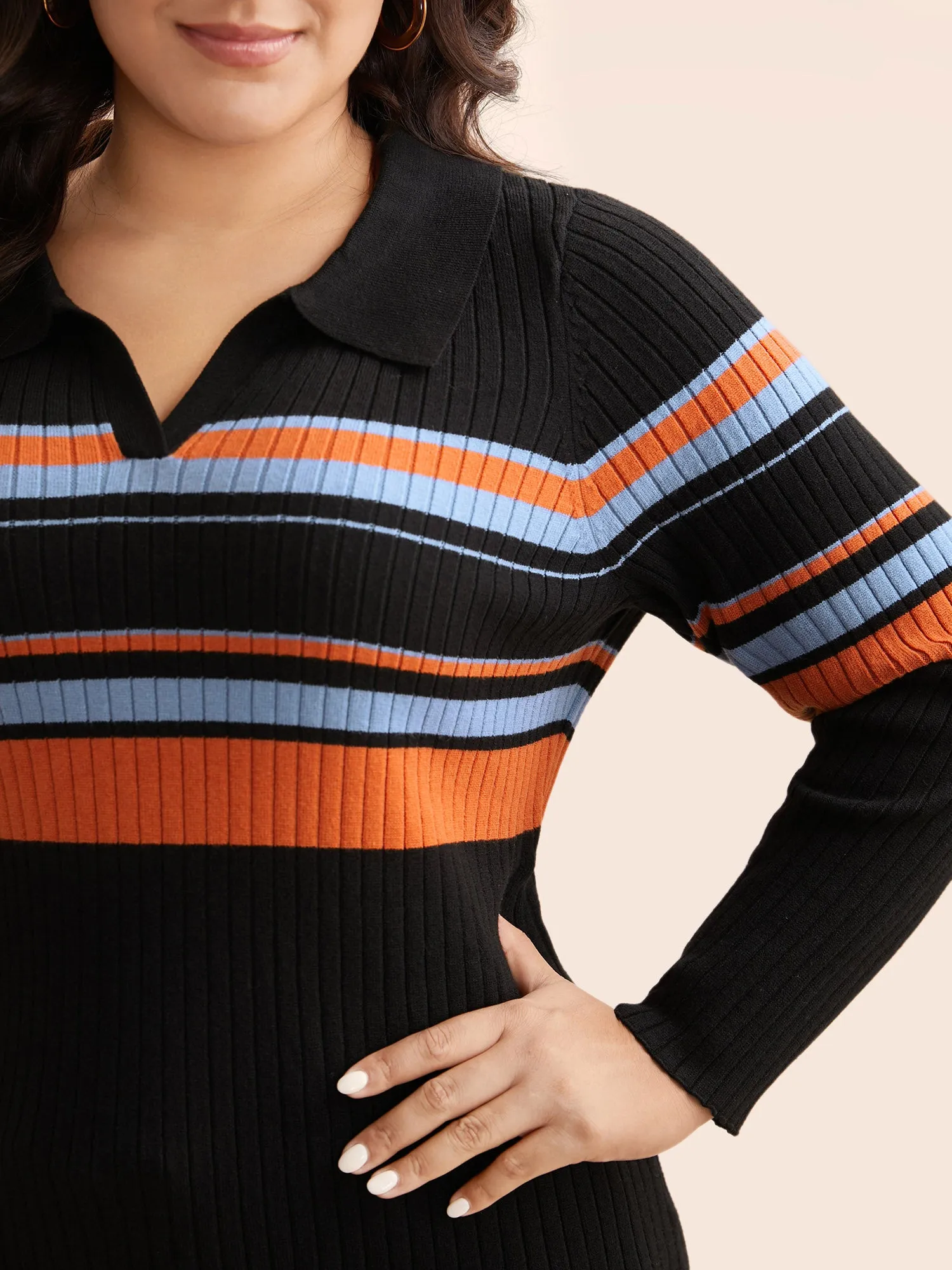 Supersoft Essentials Colored Striped Polo Neck Pullover sold by Bloomchic product image thumbnail 4