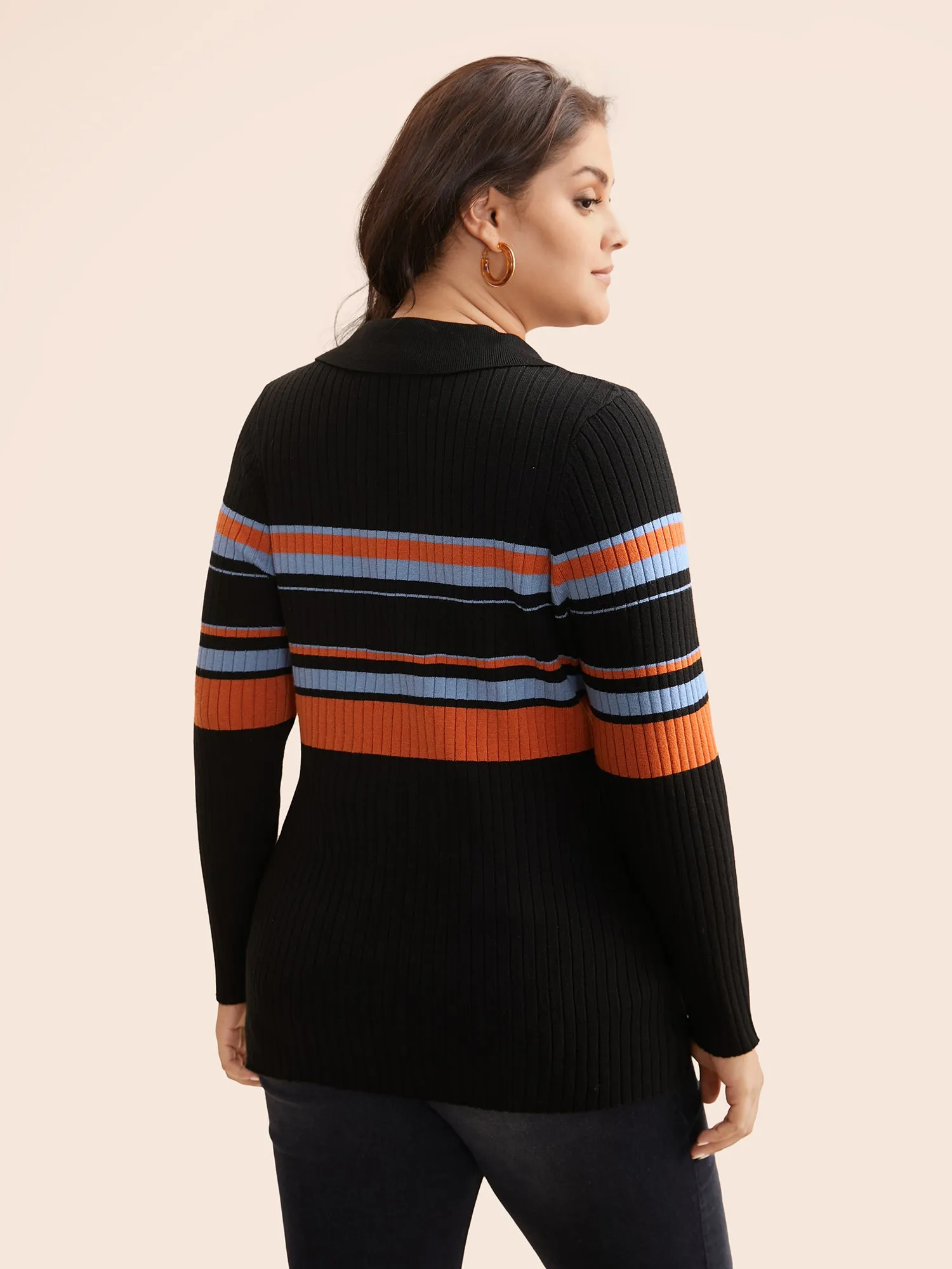 Supersoft Essentials Colored Striped Polo Neck Pullover sold by Bloomchic product image thumbnail 5