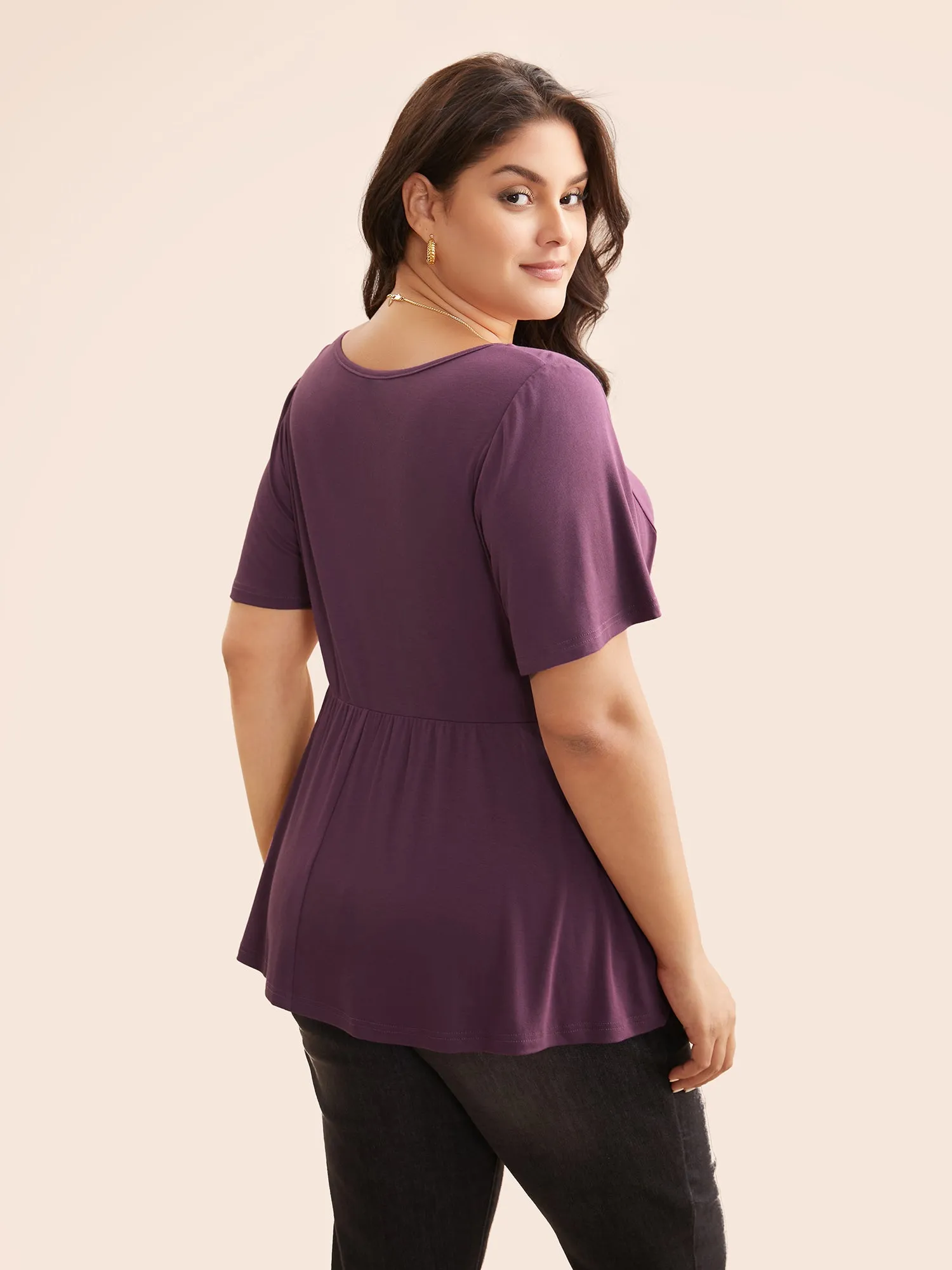 Supersoft Essentials Flutter Sleeve Tie Knot T-shirt sold by Bloomchic product image thumbnail 5